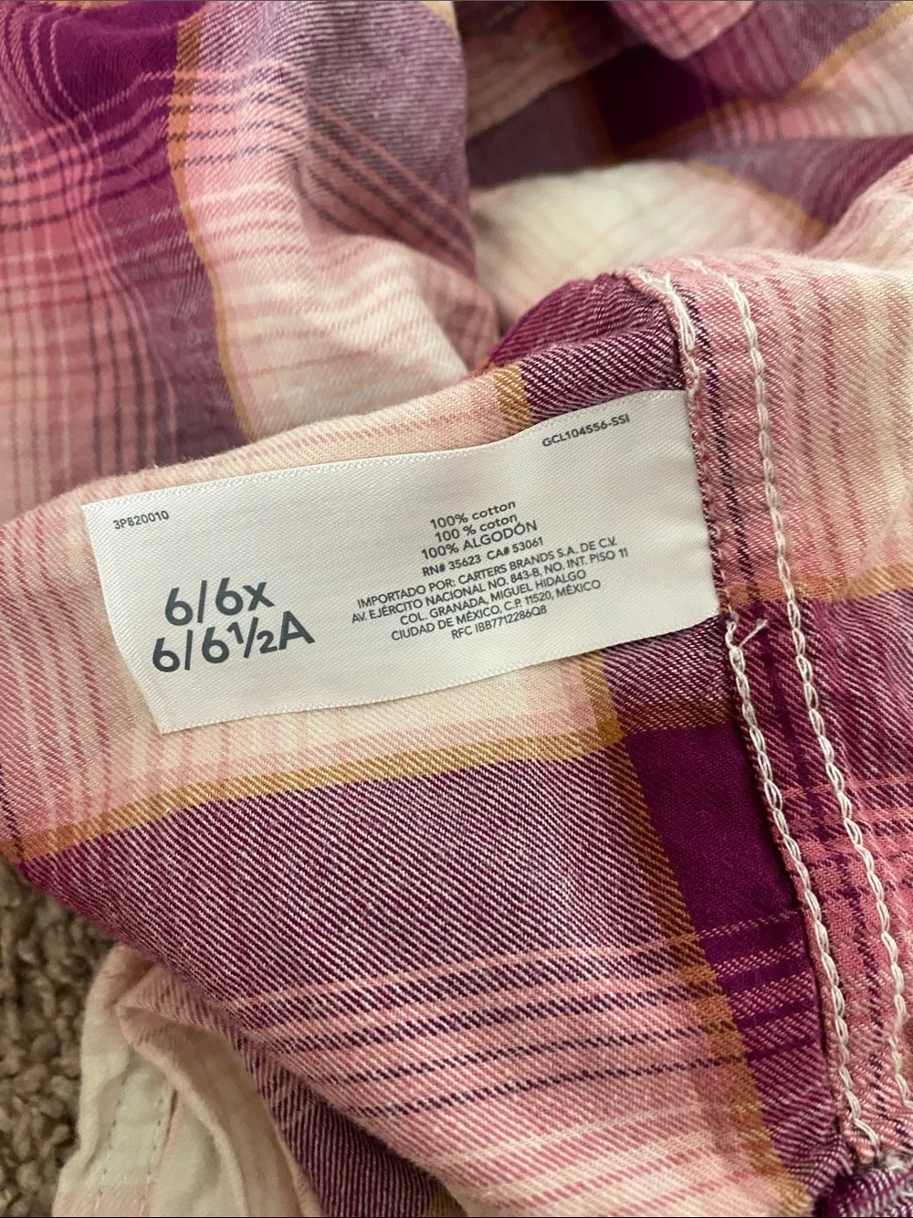 OshKosh B'gosh Purple & White Plaid Button-Down Shirt